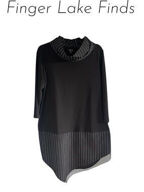 Comfy USA Black Asymmetric Hem Tunic, L